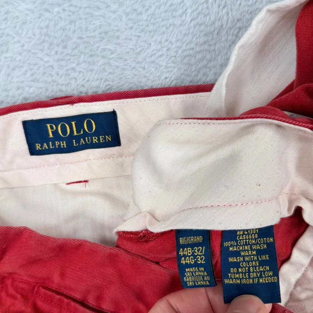 Polo Ralph Lauren Chino Pants 42x30 Mens 44 Red Straight Leg Cotton‎ Khakis Big